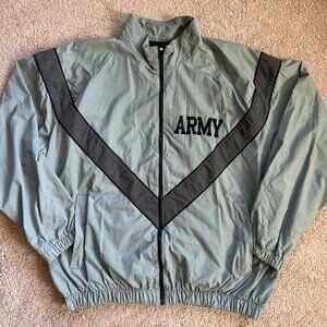 Vintage Army IPFU PT Jacket Windbreaker US Army Large Lined Vented EUC Military
